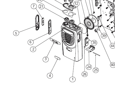 Motorola PMDN4010AR PTT BEZEL: PMDN4010
