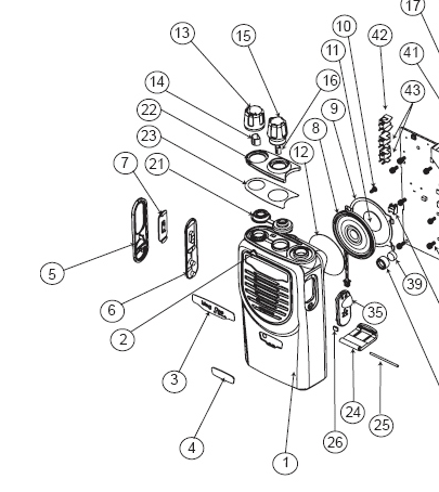 Motorola PMDN4014AR Volume Knob & Clip: PMDN4014AR